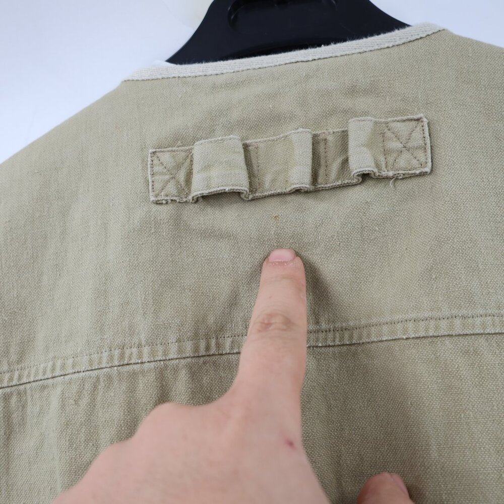 Bugle Boy Vest Mens medium Tactical Vest Cargo Hunting safari photo Khaki Cotton - Picture 7 of 12